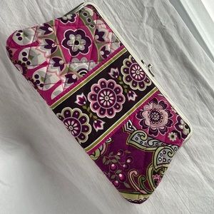 Vera Bradley Double Kiss Lock Clutch Wallet Very Berry